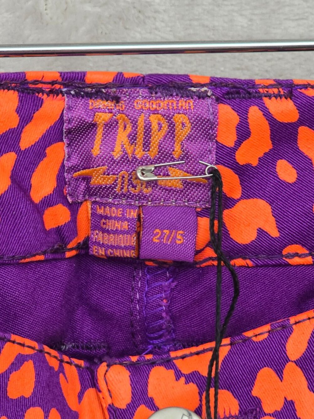 NWT TRIPP NYC Neon Leopard Print Skinny Jeans Style IS9767P Purple Orange - Picture 3 of 16